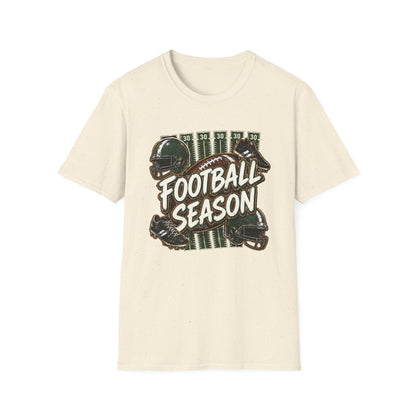 Football Season Graphic Tee Vintage Helmet & Ball Design