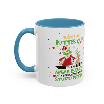 Funny Grinch Christmas Coffee Mug – "I Have Anger Issues" Holiday Accent Mug