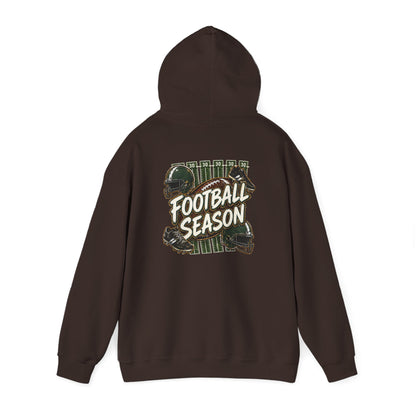 Football Season Hoodie — Vintage Helmets & Plaid Back Graphic