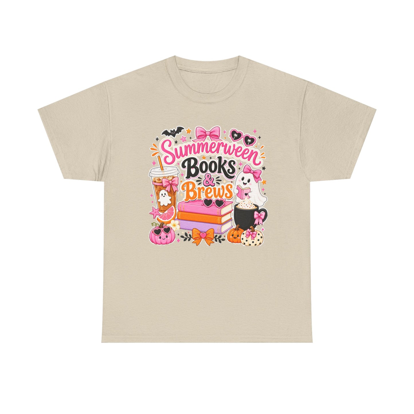 Books & Brews Tee — "Summerween" Cute Halloween Reading Shirt