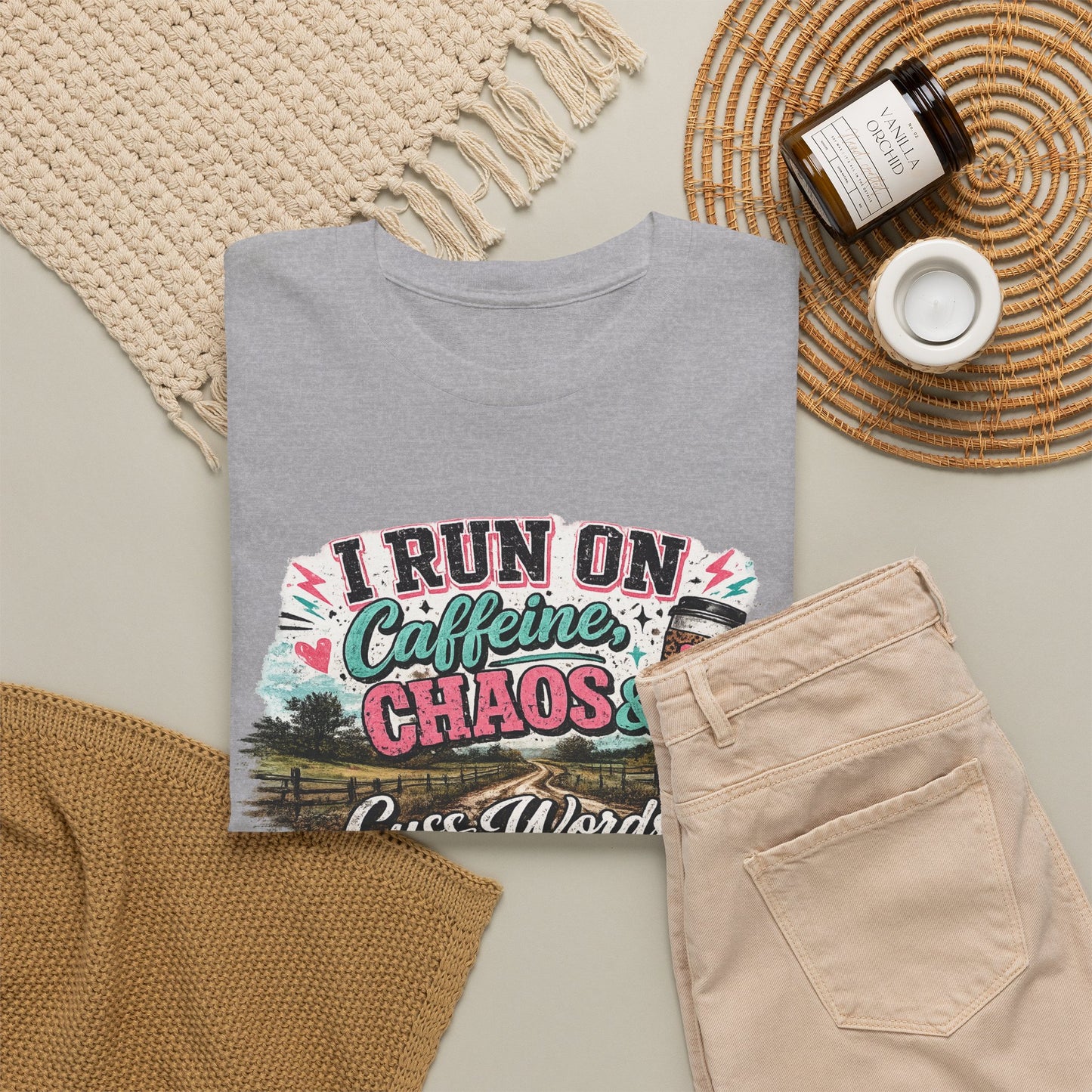 “I Run on Caffeine, Chaos & Cuss Words” Graphic Tee