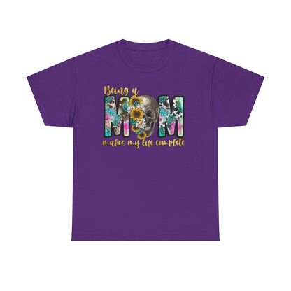 Mom Floral Graphic Tee – "Being a Mom Makes My Life an Adventure"