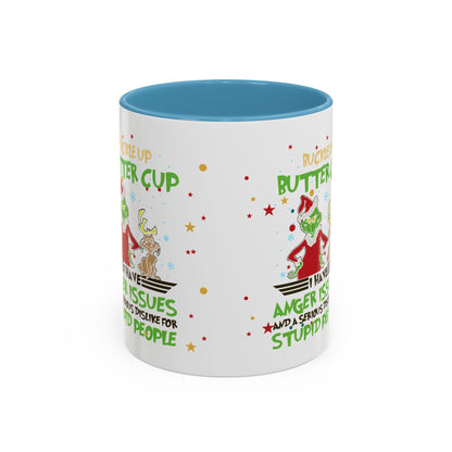 Funny Grinch Christmas Coffee Mug – "I Have Anger Issues" Holiday Accent Mug