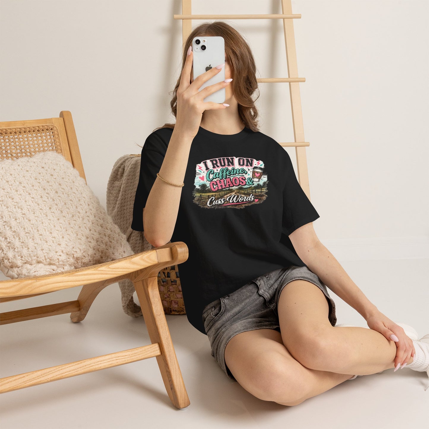 “I Run on Caffeine, Chaos & Cuss Words” Graphic Tee