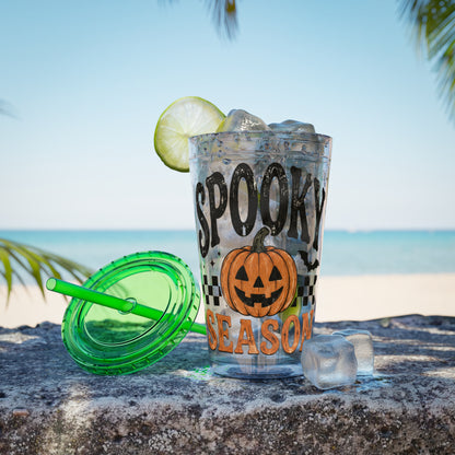 Spooky Season 16oz Tumbler with Straw — Halloween Pumpkin Travel Cup