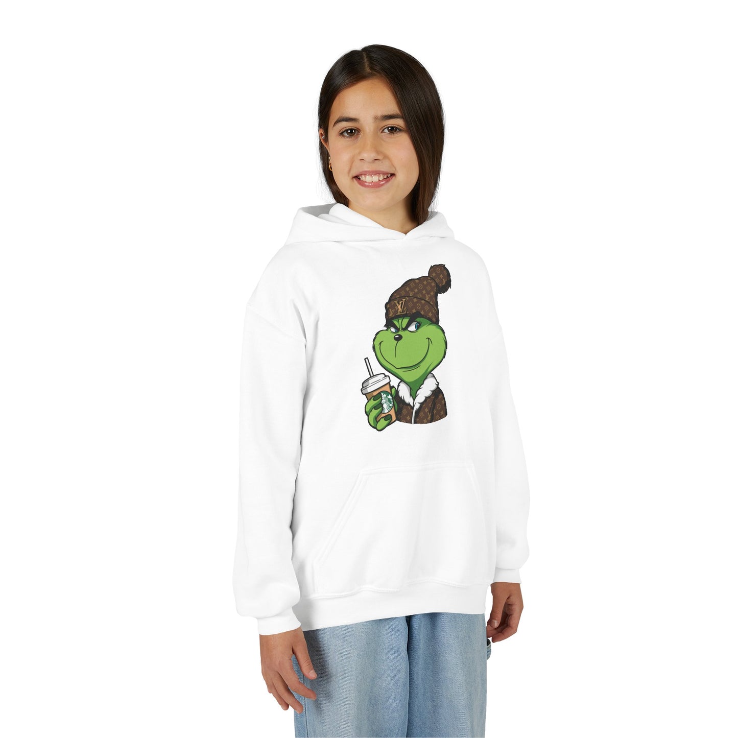 Youth Hoodie — Cozy Frog in Winter Beanie | Cute Kids' Holiday Sweatshirt