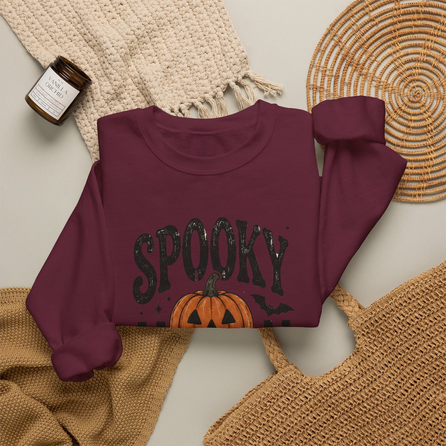 Spooky Season Sweatshirt — Pumpkin Jack-O'-Lantern Halloween Crewneck