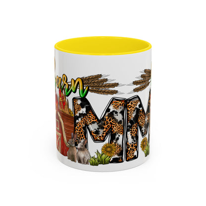 Barn MOM Coffee Mug — Leopard Print Farmhouse Accent Mug (11/15 oz)