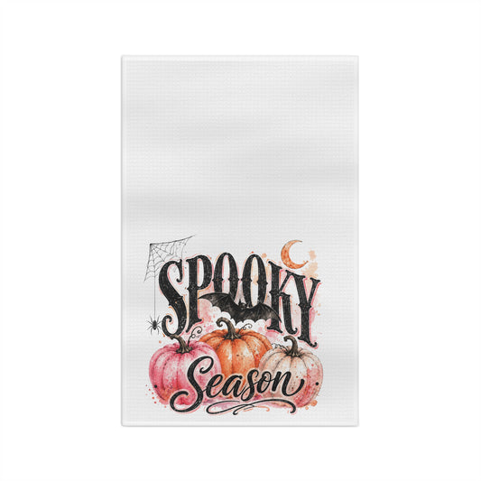 Tea Towel — "Spooky Season" Pumpkin Halloween Kitchen Towel