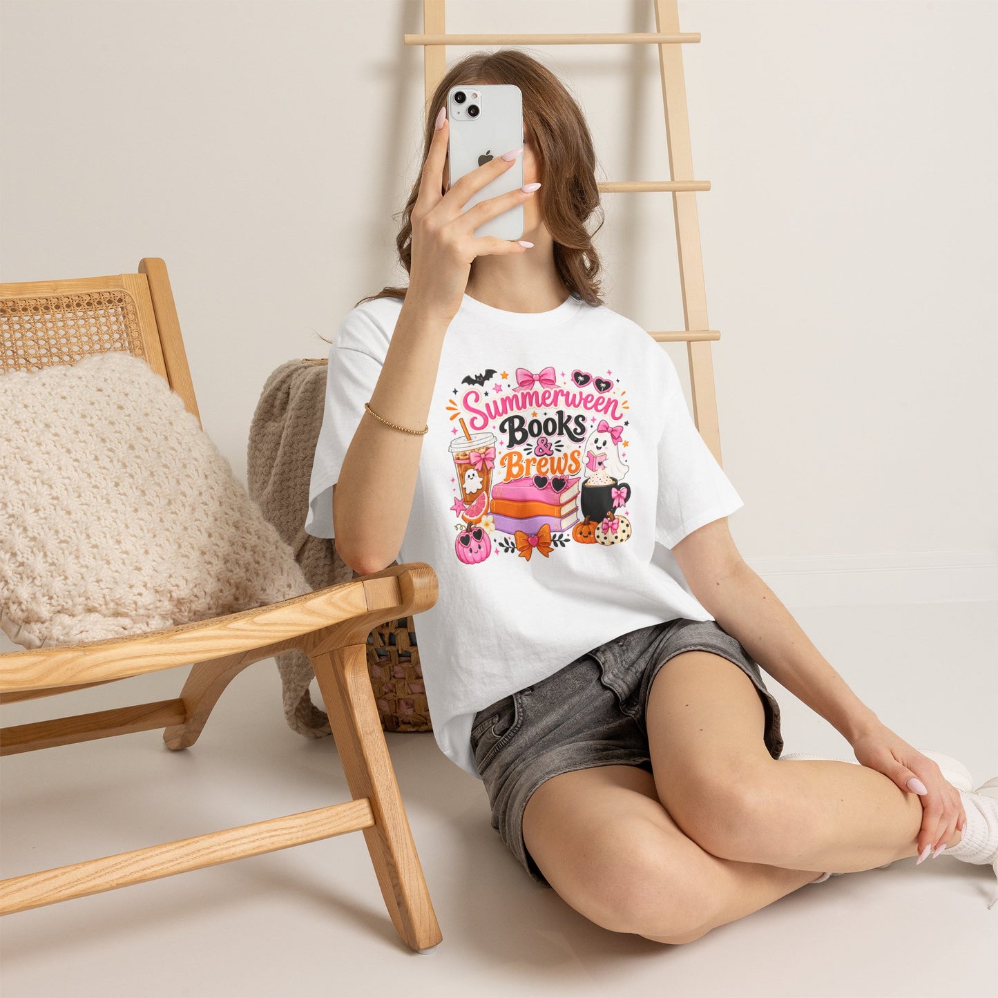 Books & Brews Tee — "Summerween" Cute Halloween Reading Shirt