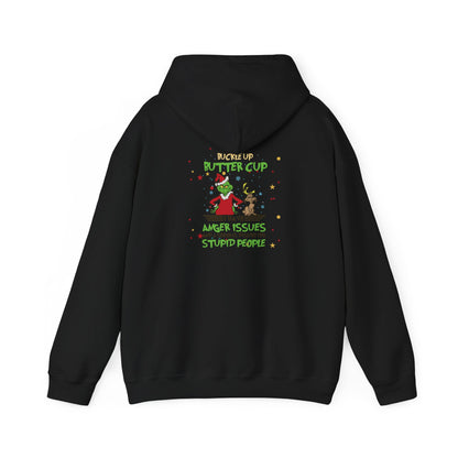 Grinch Christmas Hoodie — “Back the F Up Buttercup” Funny Holiday Sweatshirt