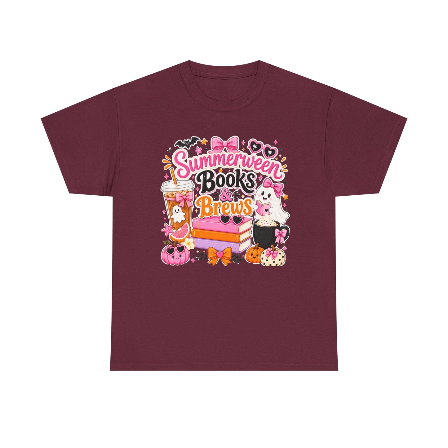 Books & Brews Tee — "Summerween" Cute Halloween Reading Shirt