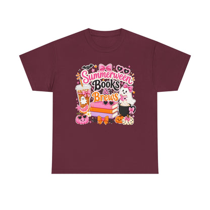 Books & Brews Tee — "Summerween" Cute Halloween Reading Shirt