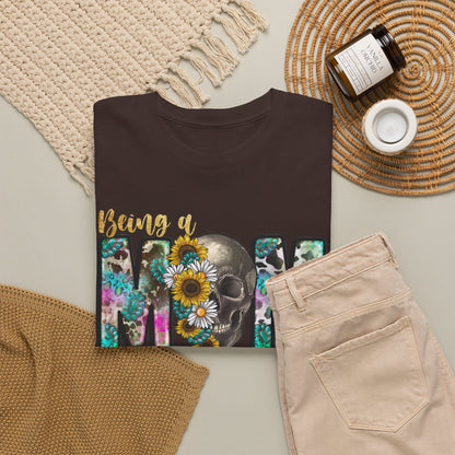 Mom Floral Graphic Tee – "Being a Mom Makes My Life an Adventure"