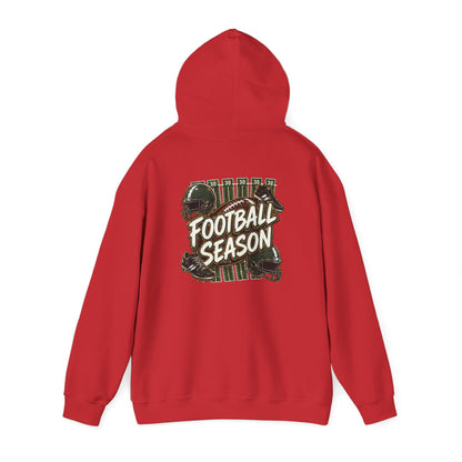 Football Season Hoodie — Vintage Helmets & Plaid Back Graphic