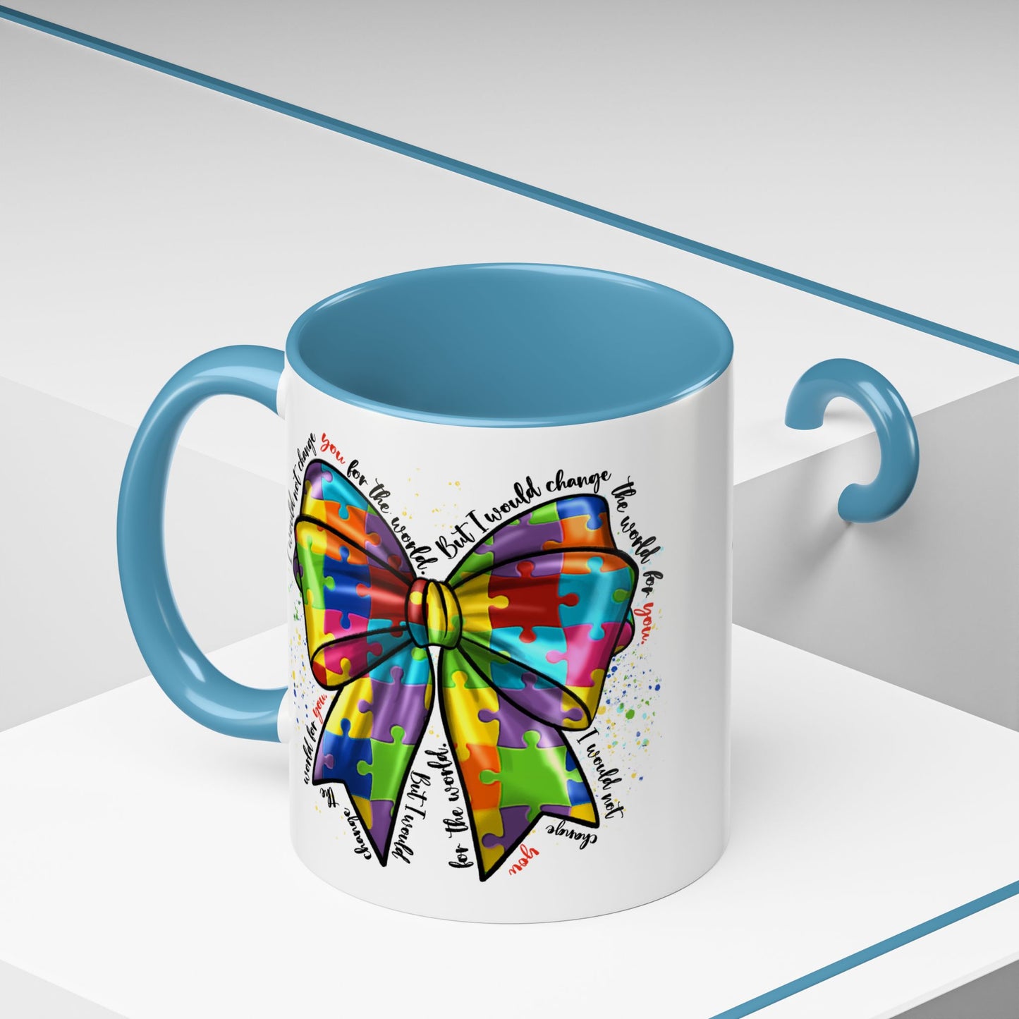 Autism Awareness Puzzle Ribbon Coffee Mug (11/15oz)