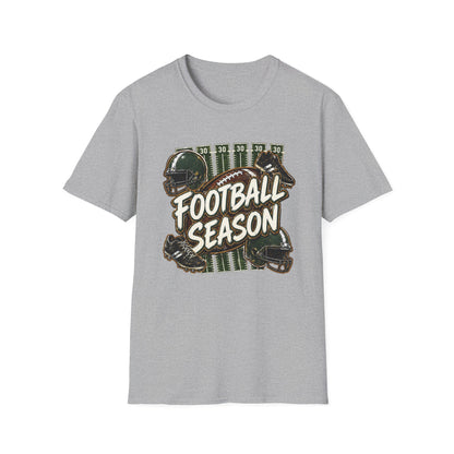Football Season Graphic Tee Vintage Helmet & Ball Design