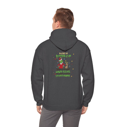 Grinch Christmas Hoodie — “Back the F Up Buttercup” Funny Holiday Sweatshirt