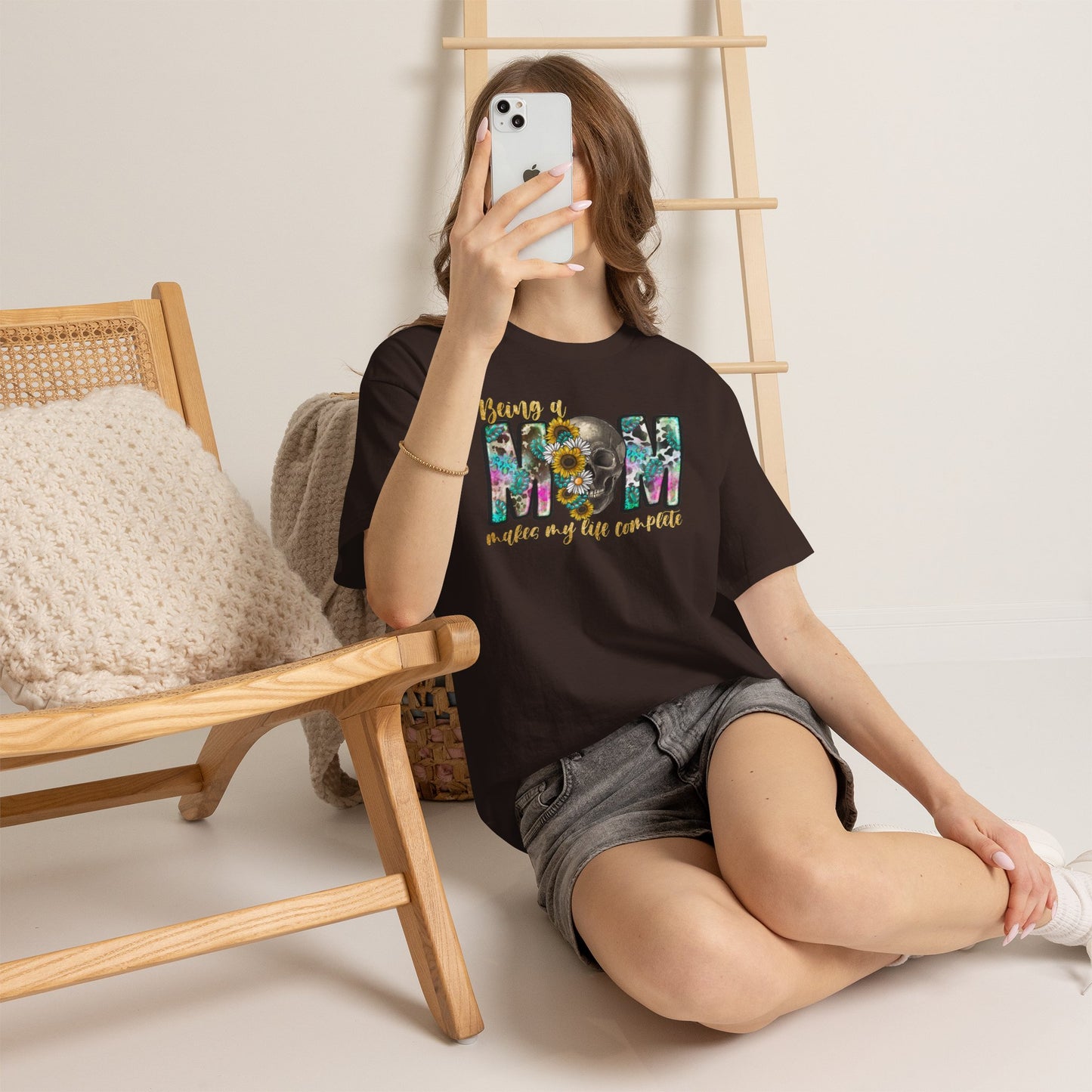 Mom Floral Graphic Tee – "Being a Mom Makes My Life an Adventure"