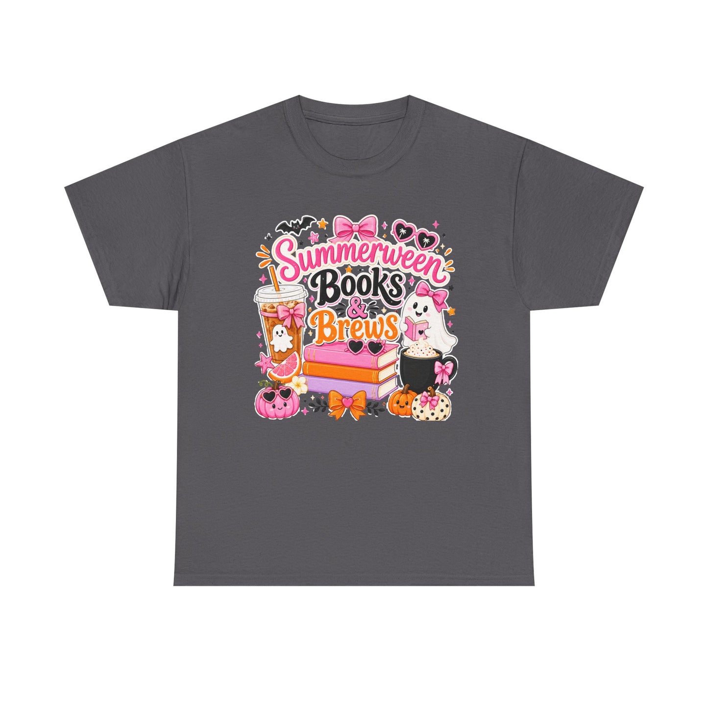 Books & Brews Tee — "Summerween" Cute Halloween Reading Shirt