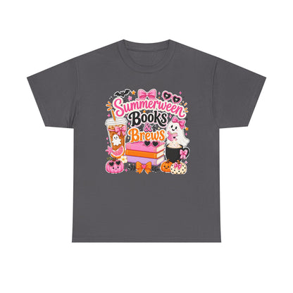 Books & Brews Tee — "Summerween" Cute Halloween Reading Shirt