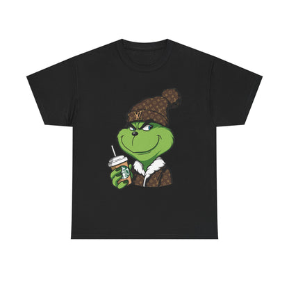 Grinch Winter Beanie Tee — Cozy Holiday Grinch with Hot Cocoa T-Shirt