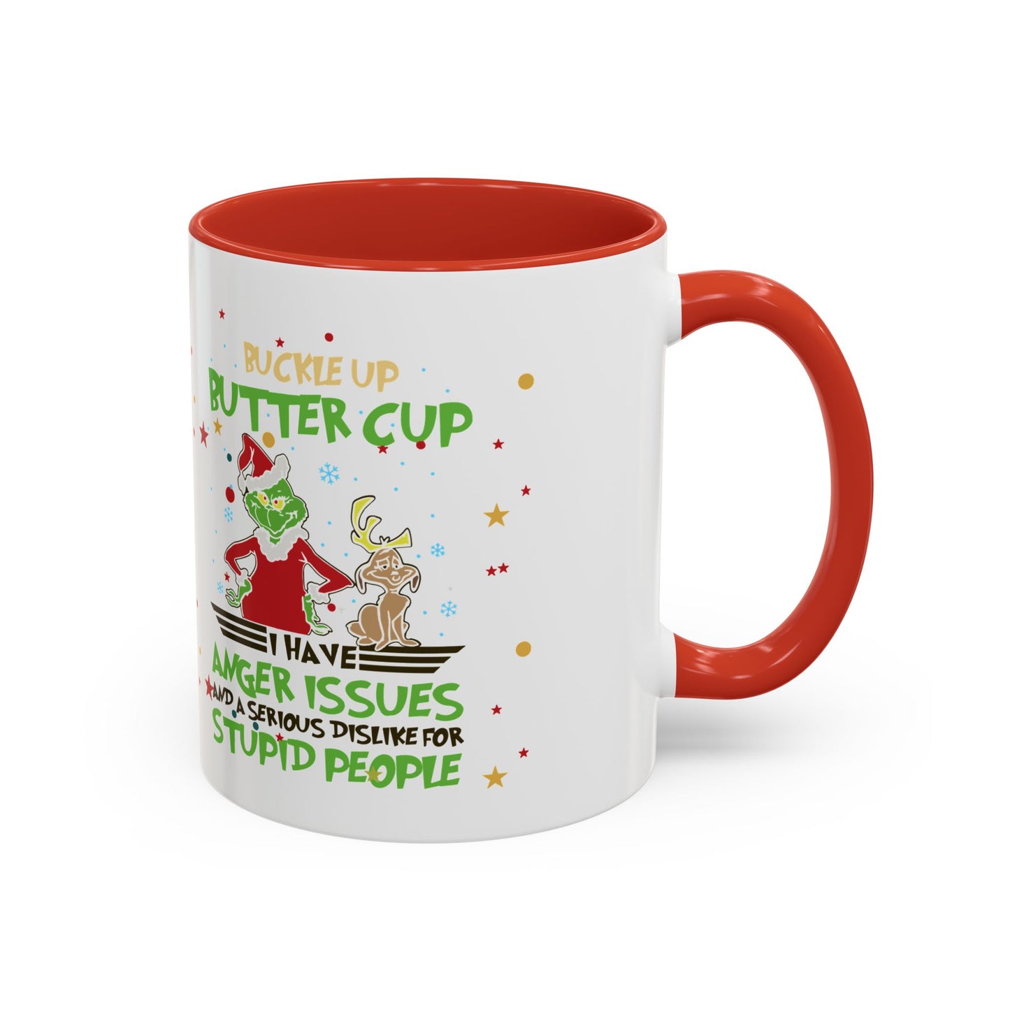 Funny Grinch Christmas Coffee Mug – "I Have Anger Issues" Holiday Accent Mug