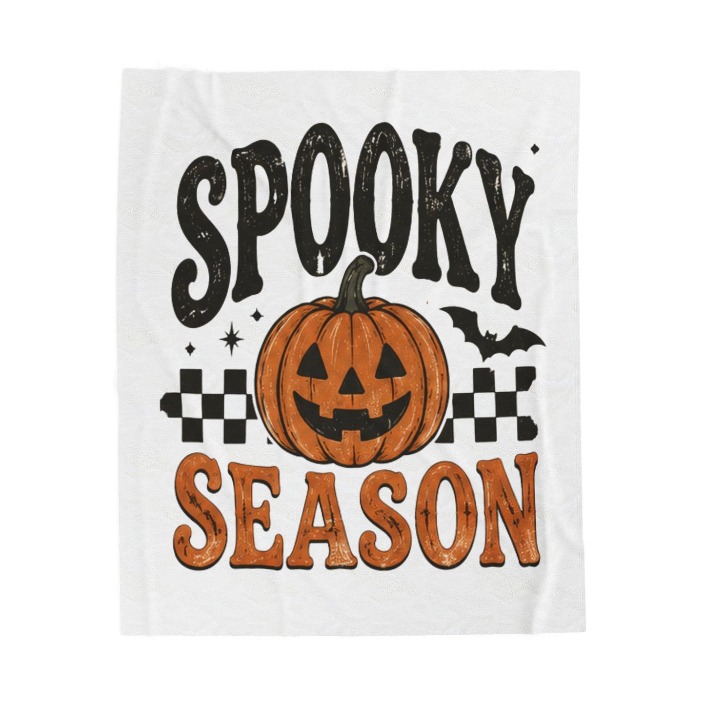 Spooky Season Velveteen Plush Blanket – Halloween Pumpkin Throw
