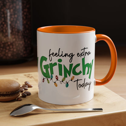 Feeling Extra Grinchy Today Coffee Mug — Holiday Funny Ceramic Mug (11/15oz)