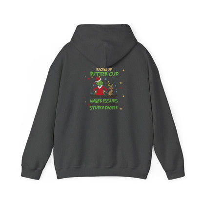 Grinch Christmas Hoodie — “Back the F Up Buttercup” Funny Holiday Sweatshirt