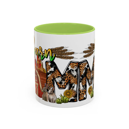 Barn MOM Coffee Mug — Leopard Print Farmhouse Accent Mug (11/15 oz)