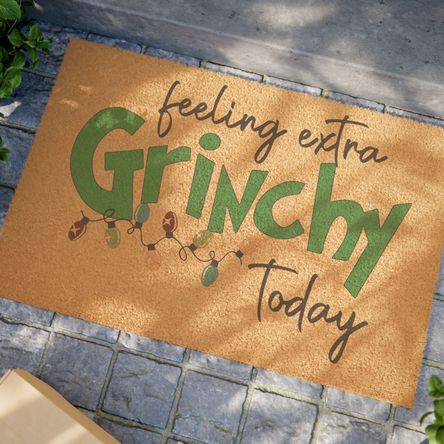 Doormat — "Feeling Extra Grinchy Today" Holiday Coir Welcome Mat