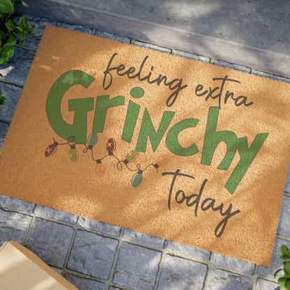 Doormat — "Feeling Extra Grinchy Today" Holiday Coir Welcome Mat