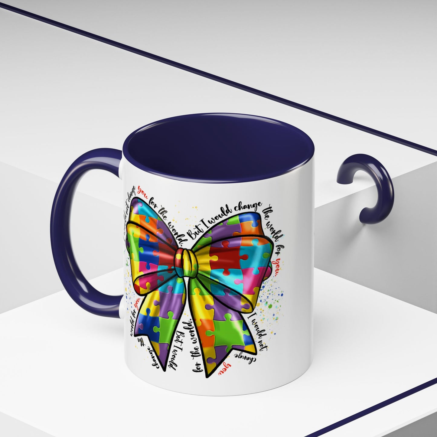 Autism Awareness Puzzle Ribbon Coffee Mug (11/15oz)