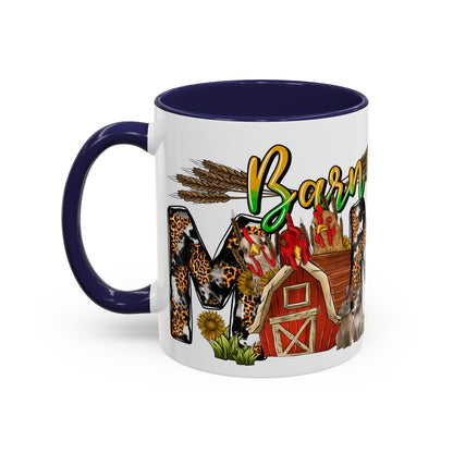 Barn MOM Coffee Mug — Leopard Print Farmhouse Accent Mug (11/15 oz)
