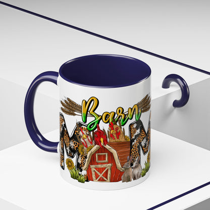 Barn MOM Coffee Mug — Leopard Print Farmhouse Accent Mug (11/15 oz)