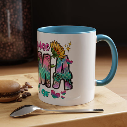 Coffee Mug — "Because Mama Said So" Colorful Sunflower Accent Mug (11/15oz)