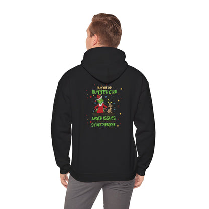 Grinch Christmas Hoodie — “Back the F Up Buttercup” Funny Holiday Sweatshirt