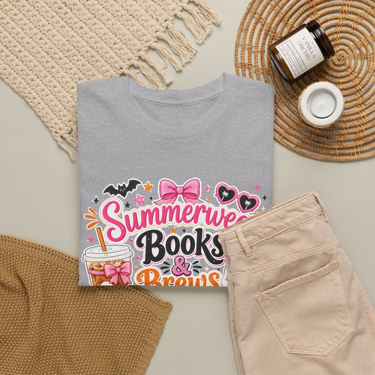 Books & Brews Tee — "Summerween" Cute Halloween Reading Shirt