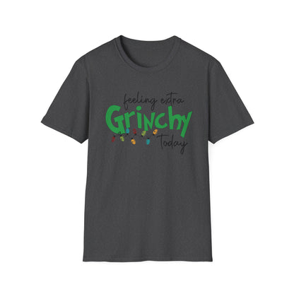 Feeling Extra Grinchy Today T-Shirt — Funny Holiday Christmas Tee with Lights