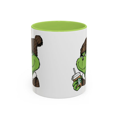 Grinch Luxury Winter Coffee Mug – Designer Beanie & Holiday Drink Cartoon (11/15oz)