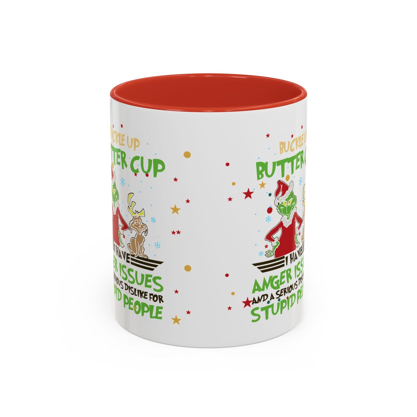 Funny Grinch Christmas Coffee Mug – "I Have Anger Issues" Holiday Accent Mug