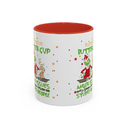 Funny Grinch Christmas Coffee Mug – "I Have Anger Issues" Holiday Accent Mug