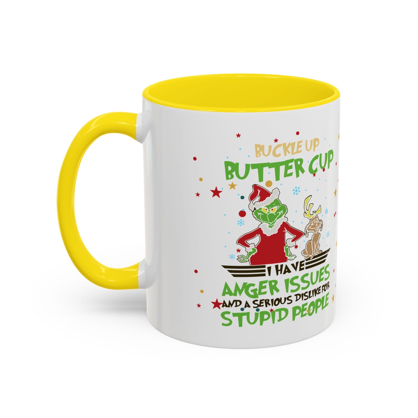 Funny Grinch Christmas Coffee Mug – "I Have Anger Issues" Holiday Accent Mug
