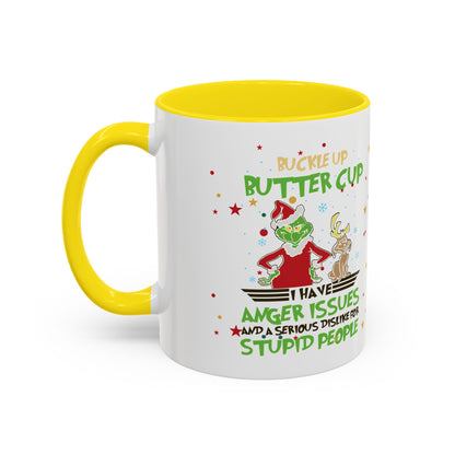 Funny Grinch Christmas Coffee Mug – "I Have Anger Issues" Holiday Accent Mug
