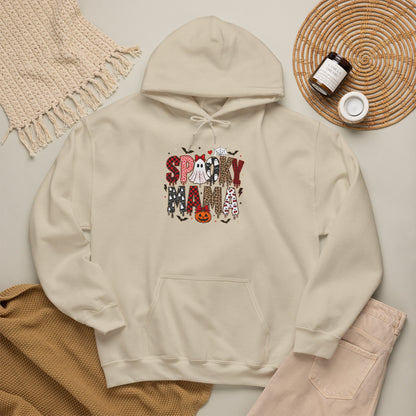 Spooky Mama Hoodie - Cute Halloween Mom Sweatshirt with Pumpkin & Ghosts