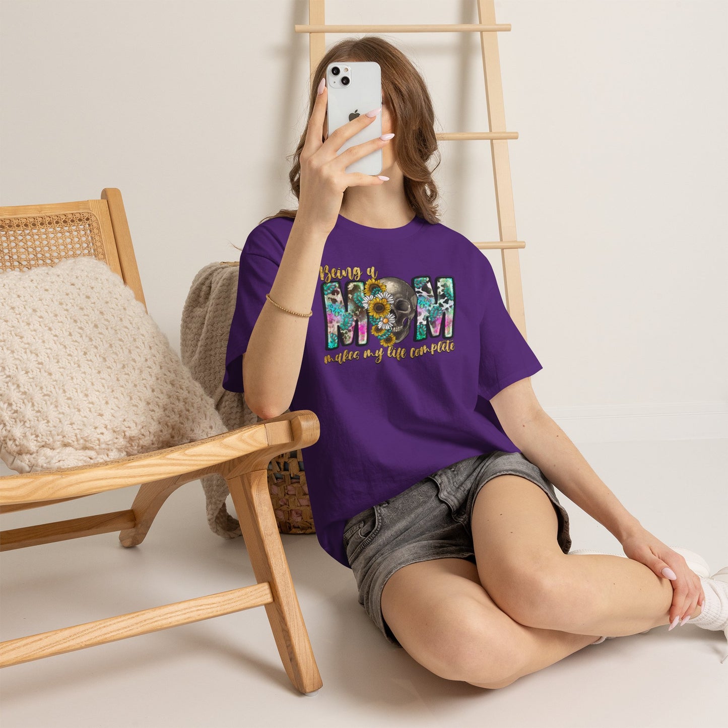Mom Floral Graphic Tee – "Being a Mom Makes My Life an Adventure"