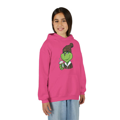 Youth Hoodie — Cozy Frog in Winter Beanie | Cute Kids' Holiday Sweatshirt