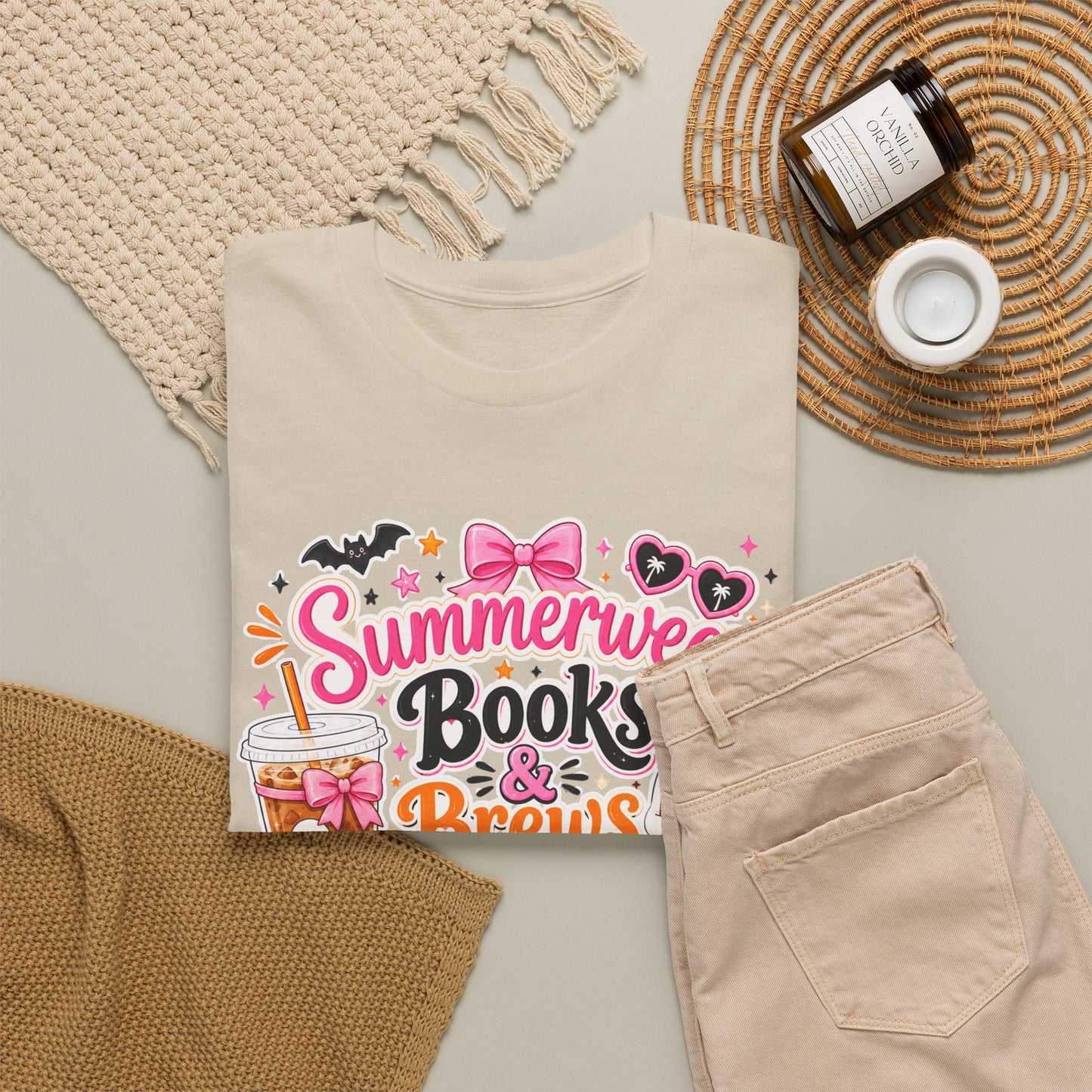 Books & Brews Tee — "Summerween" Cute Halloween Reading Shirt