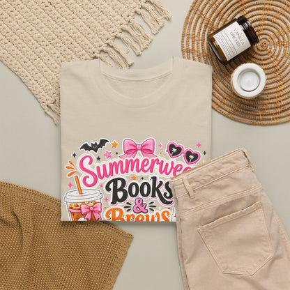 Books & Brews Tee — "Summerween" Cute Halloween Reading Shirt